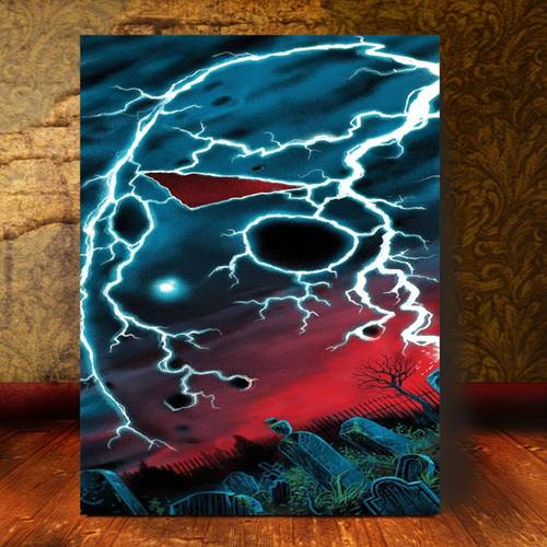 item picture 2d flat 1pc canvas painting 30x40cm40x60cm horror movie poster with skull and lightning suitable for wall and bathroom decoration