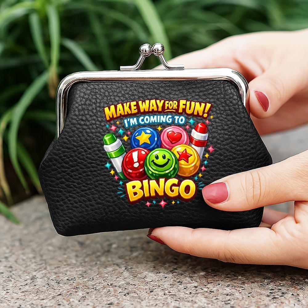 TEMU Bingo-themed Coin Purse With Dauber Applicators Suitable For Bingo Balls, Cash & Essentials Storage, Compact Wallet With Kiss-lock Clasp, Gift