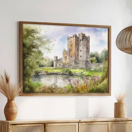 2d flat posters prints 1pc ballybunra castle ireland landscape county cork lake wall art print poster ideal gift for bedroom office bathroom home wall decor unframed