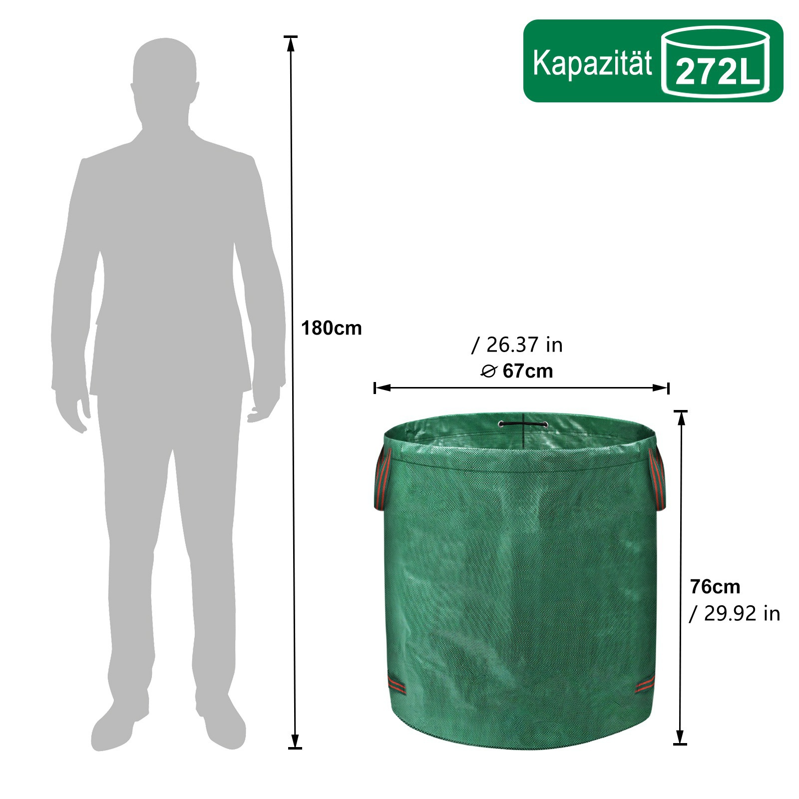 4pcs Garden Waste Bags, Large Capacity Foldable Lawn Bags, Outdoor Cleaning Storage Bags 272l For Leaves, Gardening Waste, Grass Clippings, Garden Waste