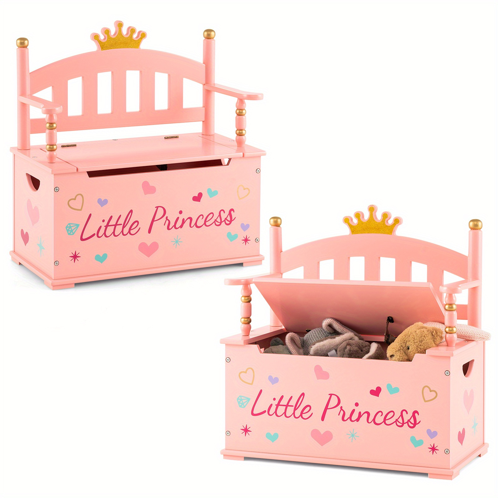 Costway 2-In-1 Kids Toy Storage Bench