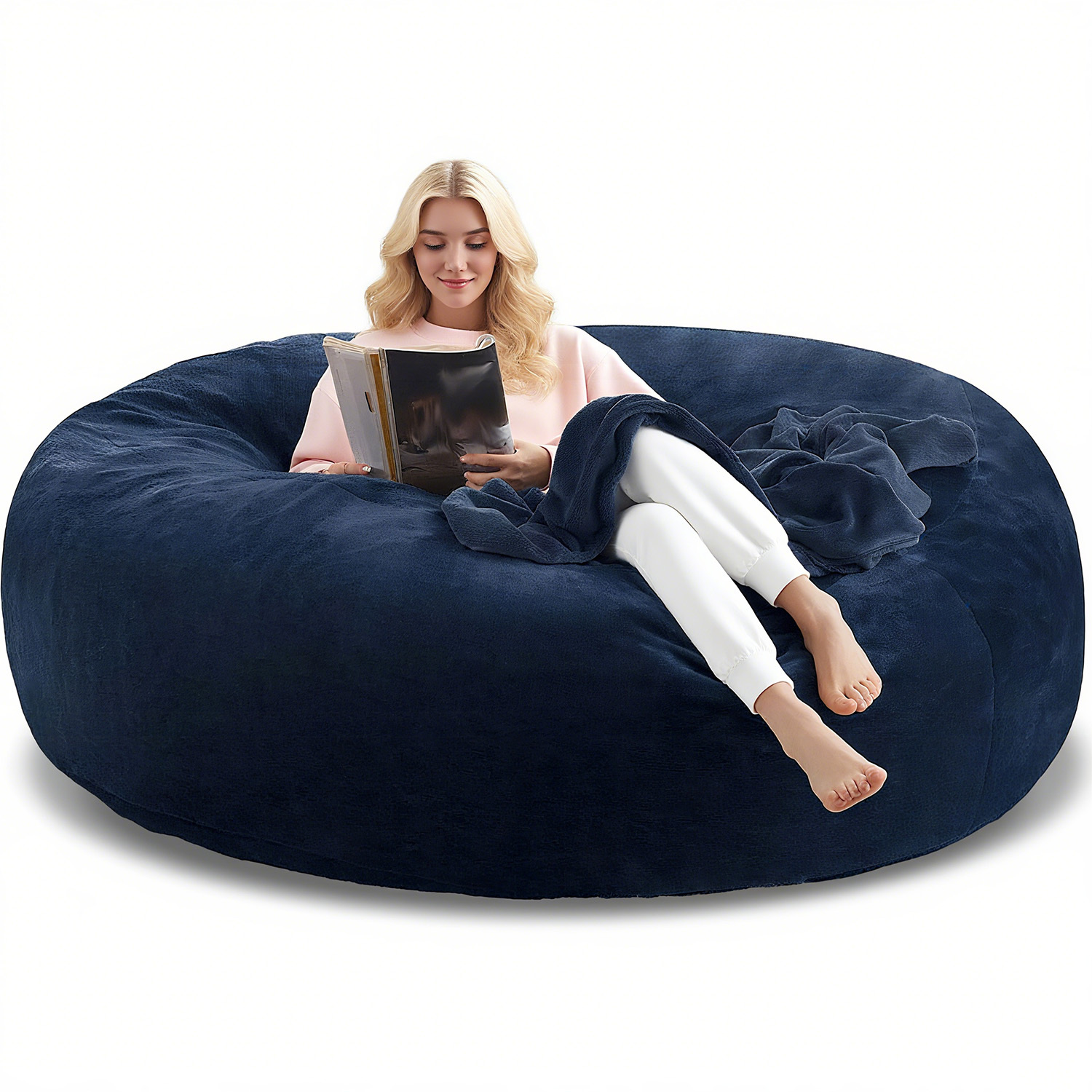 Large 4ft/5ft/6ft Bean Bag Chair Compatible for Adults - Oversized Sofa Bed Lounger with Memory Foam & Micro Velvet Cover, Soft Foam-Filled Furniture, Multi-Color Options (No Assembly) for Living Room, Bedroom - Ideal for Adults & - Image 18
