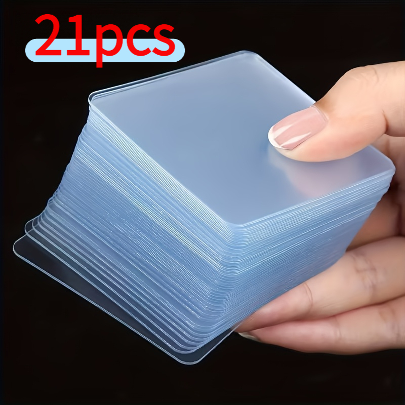 TEMU 9/21 piezas de cinta adhesiva de cara , transparente, sin necesidad de taladrar ni clavar, para diversas superficies como plástico, vidrio,