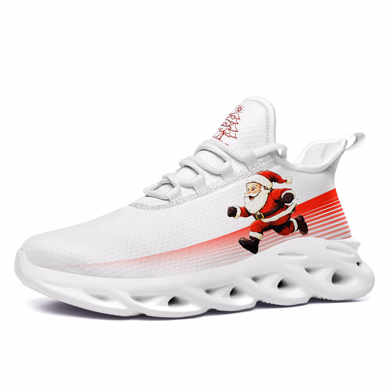 White Christmas-Themed Men\u0027S Tennis Shoes Fea...