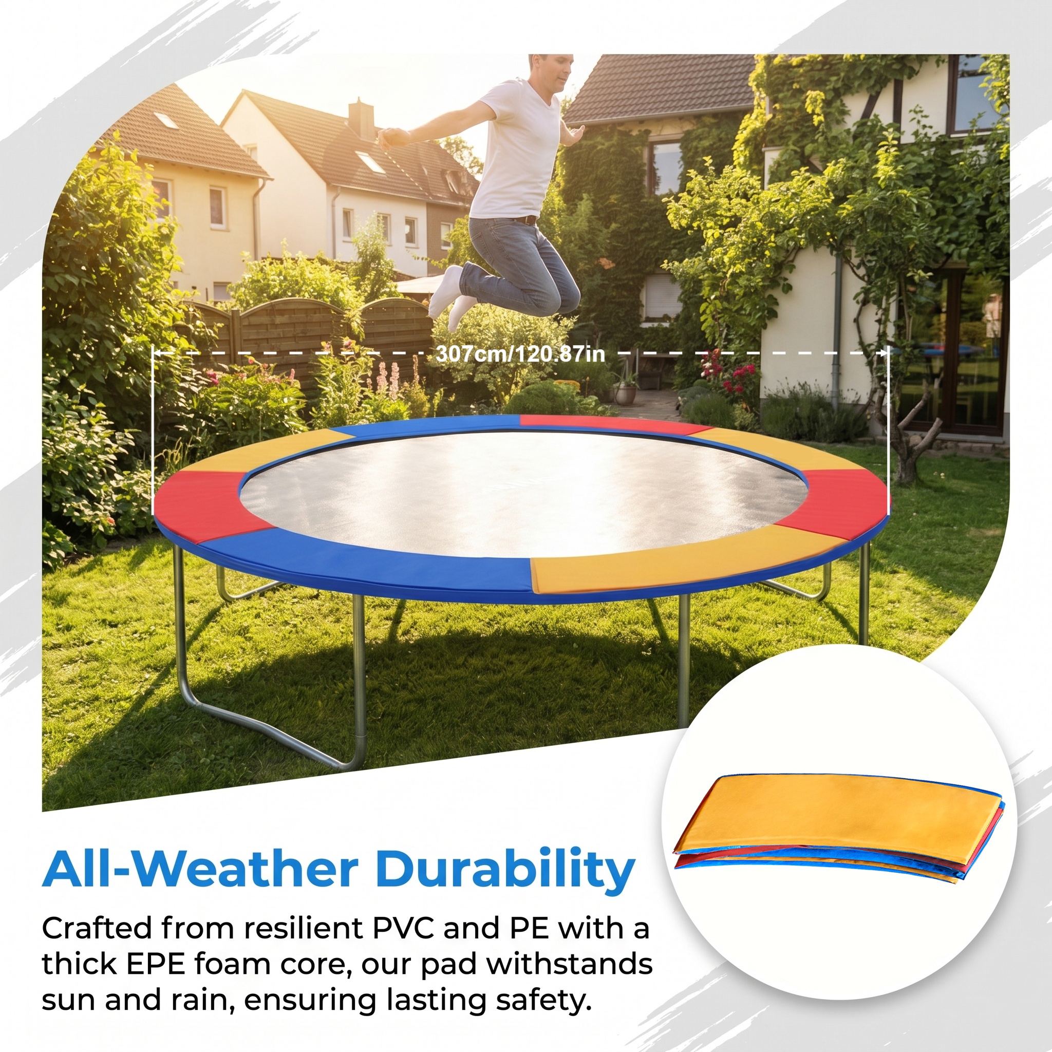 Image of Edge Cover, Jumping Mat, , Spring Cover For Trampolines, Garden, Fitness And Yoga Trampolines