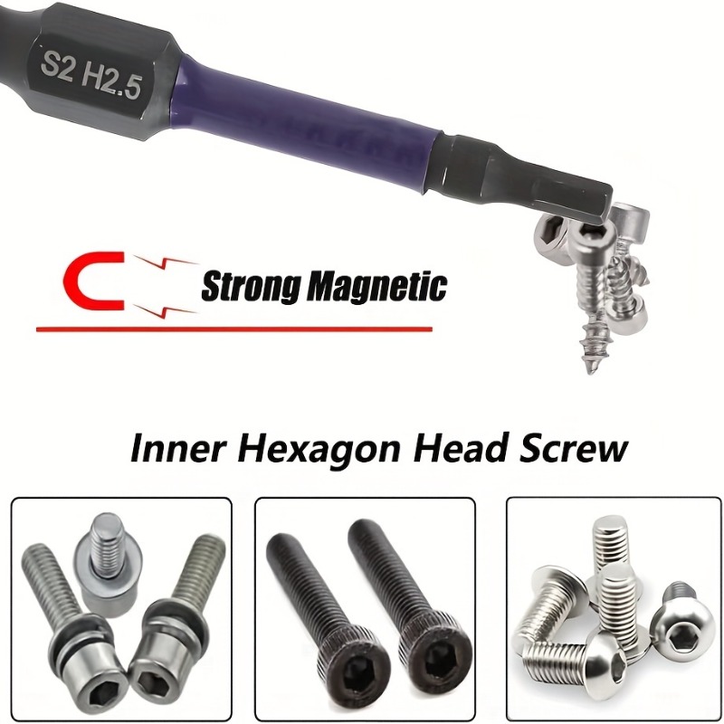 10 pièces jeu mèches à clé hexagonale magnétique 1/4 - Temu France