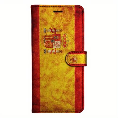Artikelbild brieftasche mit spanischer flagge für verschiedene samsung-modelle wie s8, s9, s10, a30s, a50s, note 10, 20 und mehr.