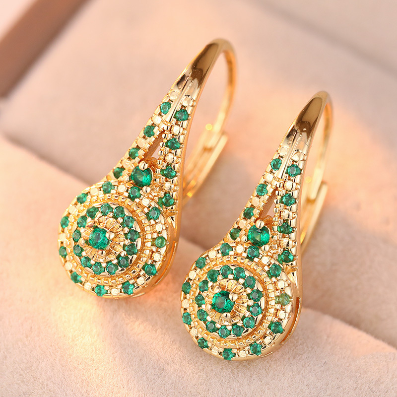 TEMU Aretes y anillo de zirconia sintética incrustados para mujer, joyería elegante y fácil de usar para fiestas y banquetes
