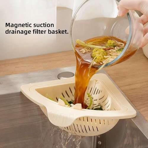 Magnetic Suction Drying Filter - Driehoekige Keukenafvoer Zeef Hoekmand Voor Spoelbak