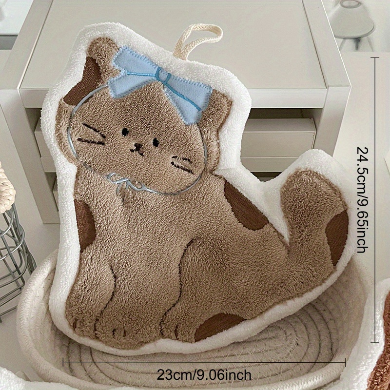 TEMU 1pièce Serviette à main suspendue pour chat , matériau épais en polaire de , haute absorbance, style moderne, tissu 4000gsm, idéal pour de bain