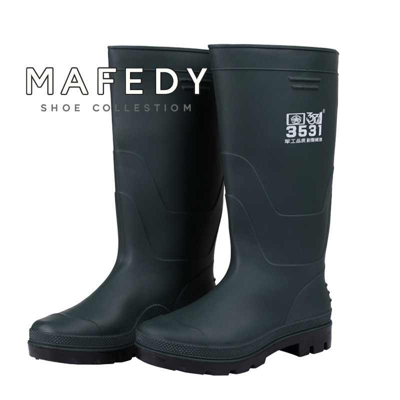 Botas de lluvia de caña   con   gruesa de tendón de vaca -   calidad para pesca y   de autos - Zapatos de goma antideslizantes para   -   y resistentes al  