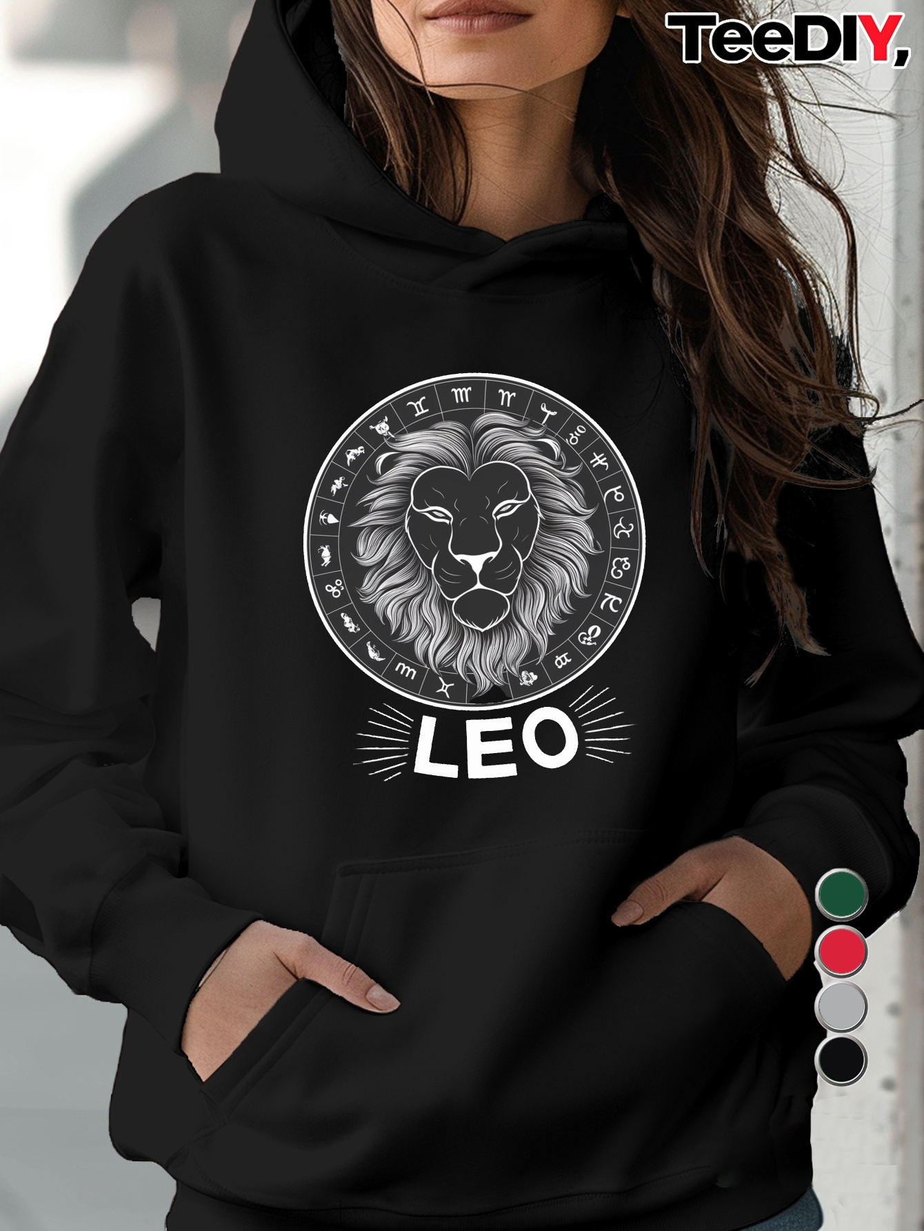 leo zodiac sign celebration women's hooded sweatshirt, spring