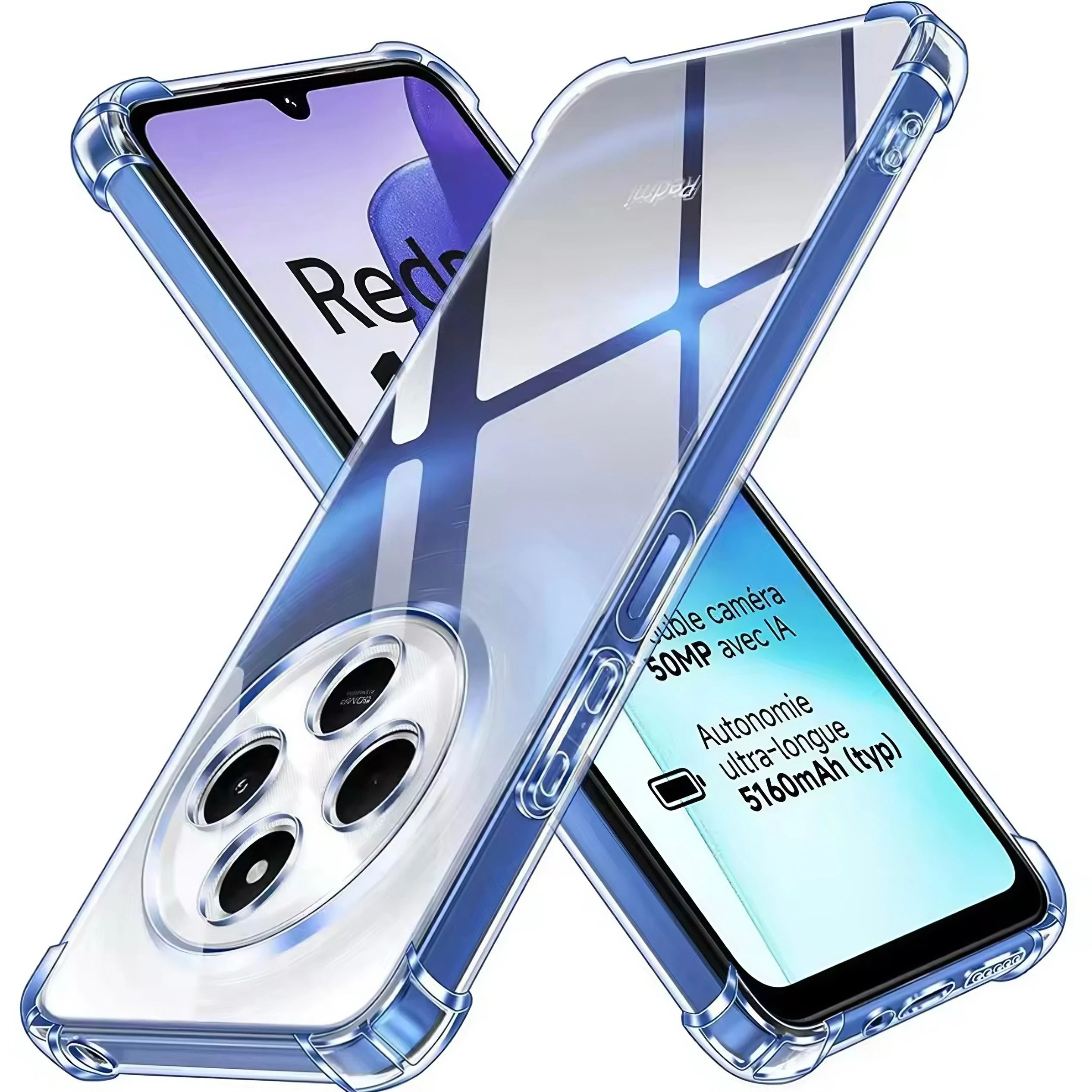 TEMU Phone Case - Transparent +tpe Mobilephonecover, For Xiaomi Redmi 14c 4g 14c 5g, Crystalclear Shockproof Anti-yellowing Lens All Inclusive,