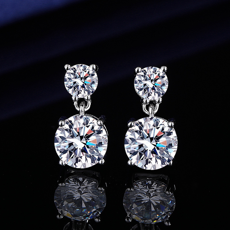 TEMU 5carats Moissanite Stud Earrings For Women, 925 Sterling Earrings, 0.5ct+2ct/ Pcs Vvs1, Fine Jewelry Gifts For Women Men, Christmas Gifts For