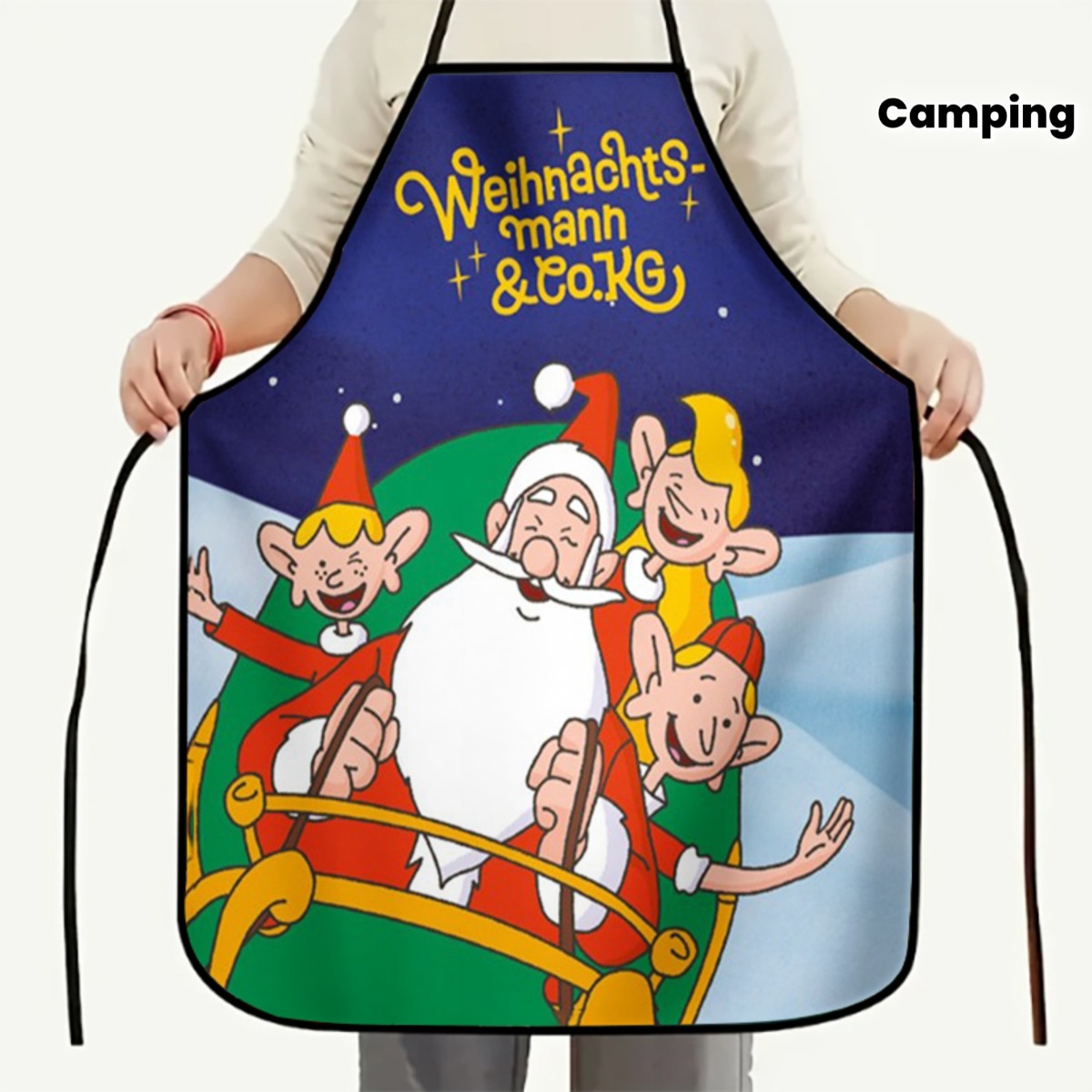TEMU 1pc Christmas-themed Apron, And Durable, Suitable For , Baking Classes, Holiday Feasts, And Camping Meals! This Apron, Bib, And Dust Cover Is A