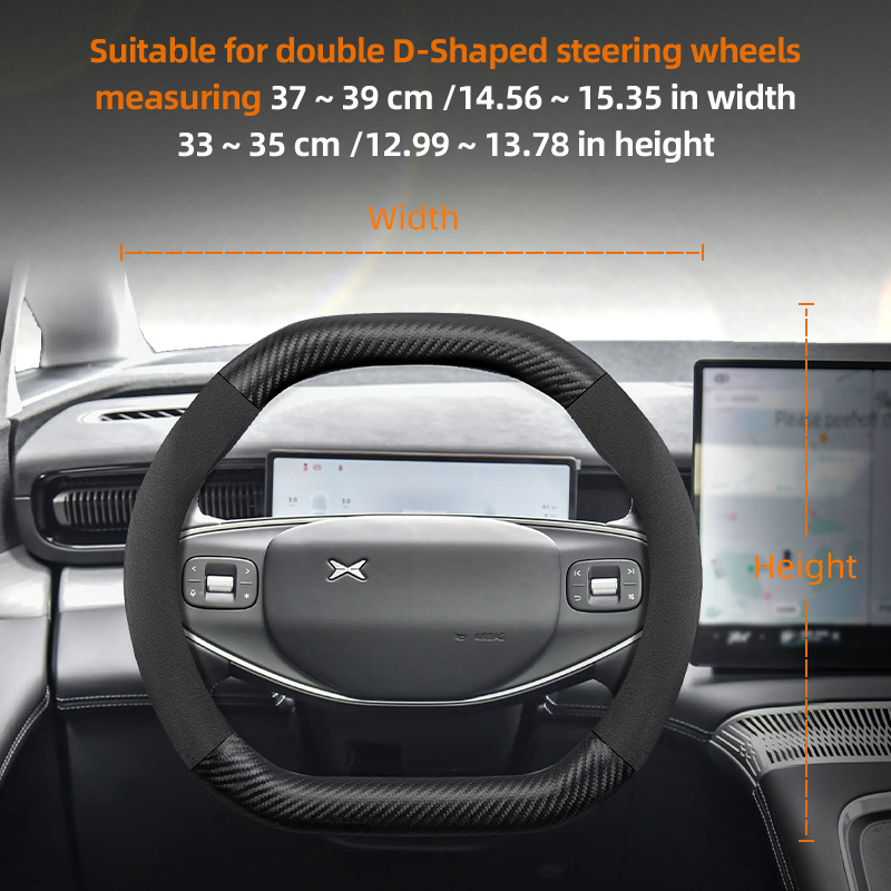 TEMU Suitable For Pu Leather Matte Carbon Fiber Texture Steering Wheel Cover Suitable For G6 X9 G9 P7  P5 G3 Mona M03 P7i Accessoires