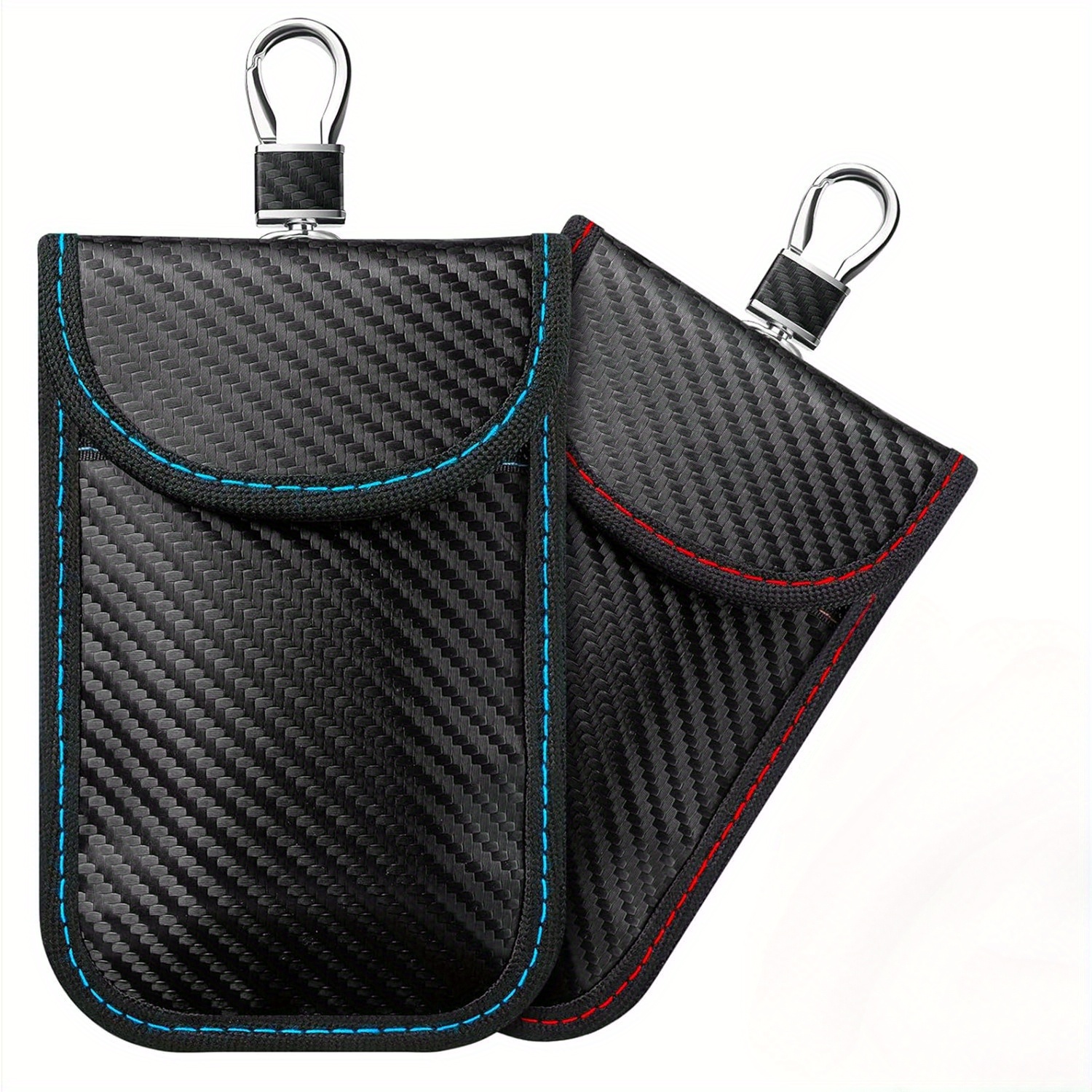 E-shop 2er-Pack Faraday-Tasche für Autoschlüssel, Faraday-Beutel, Auto RFID-Signalblocker, Schlüsselanhänger-Schutz, Schlüsselanhänger-Käfig Block