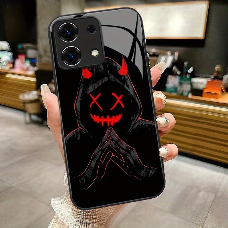 TEMU New Dark Shadow Glass Back Phone Case, Compatible With Motorola Edge 60 Pro 50 20 G22 G15 E15, Soft Frame Hard Back, Drop Protection Cover.