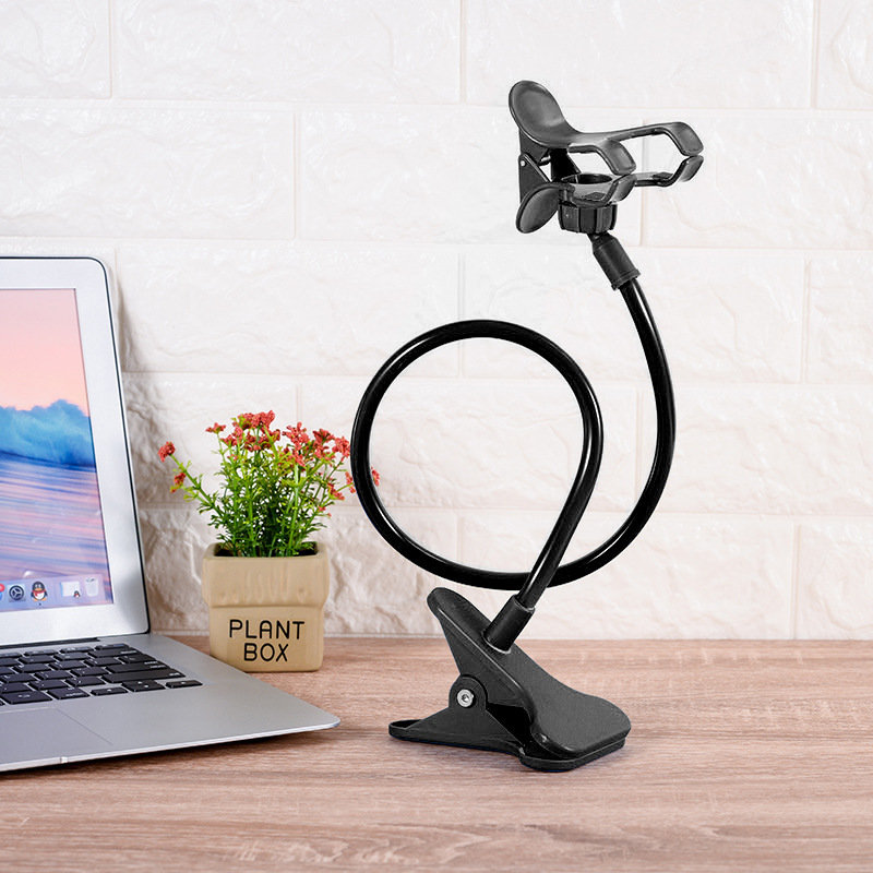 TEMU 1pc New Upgraded Thickened Phone Stand, Lazy Person -free, Bedroom Tv Viewing Gadget, 360-degree Rotatable Universal Wheel Adjustable Angle,