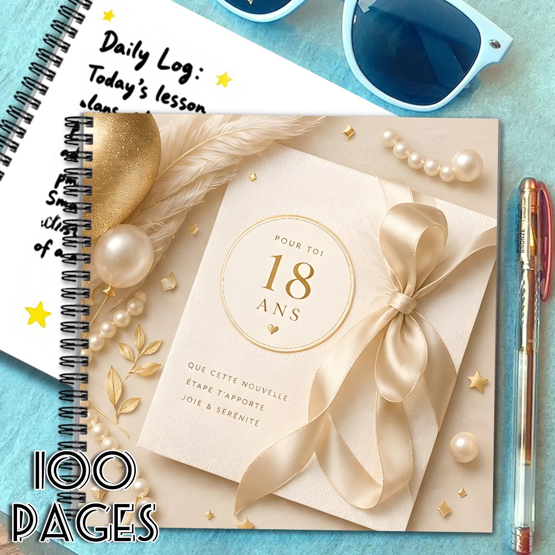 TEMU 1pc 'or des invités Livre de messages Livre de Crème élégant Or 18e anniversaire 'or Cadeau idéal pour Convient aux événements de Cadeau de de
