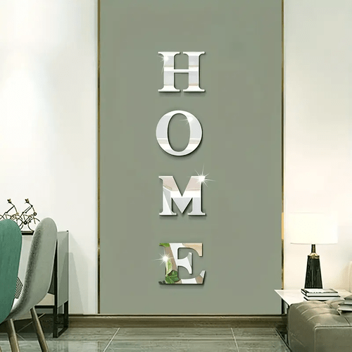 4pcs set slogan wall decorative sign ps material mirror wall sticker home decorative wall decal suitable for living room bedroom interior decoration perfect new house wall decor housewarming gift