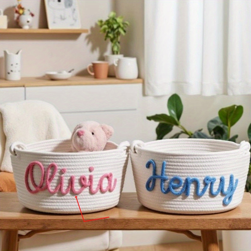 TEMU Personalized Custom Name Storage Basket Gift, Personalized Storage Basket, Holiday Gift, Home Storage, Personalized Gift, Shelf Baskets