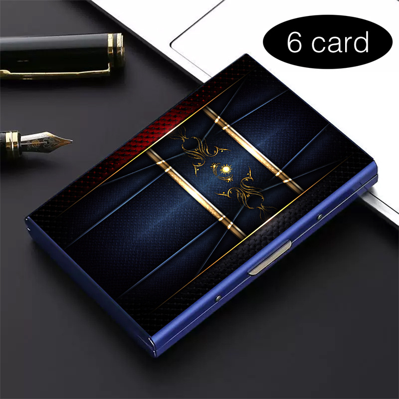 TEMU Porte-cartes 1 pièce haut de gamme en métal -vol RFID, portefeuille noir élégant rétro en métal foncé doré avec à plusieurs compartiments, pour
