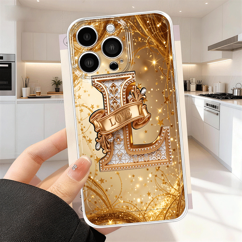 TEMU Phone Case: Golden Love Word Suitable For Iphone Case New Iphone 17/16/15/14/13/12 11 Xs Max 11 Pro Max 13 Pro 14 Pro 15 Pro 17 Pro/17 Pro Pro