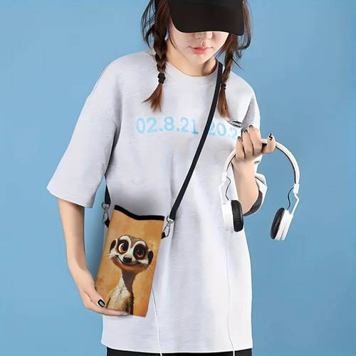 item picture 1pc casual crossbody mobile phone bag cute print for daily outdoor activities lightweight portable design