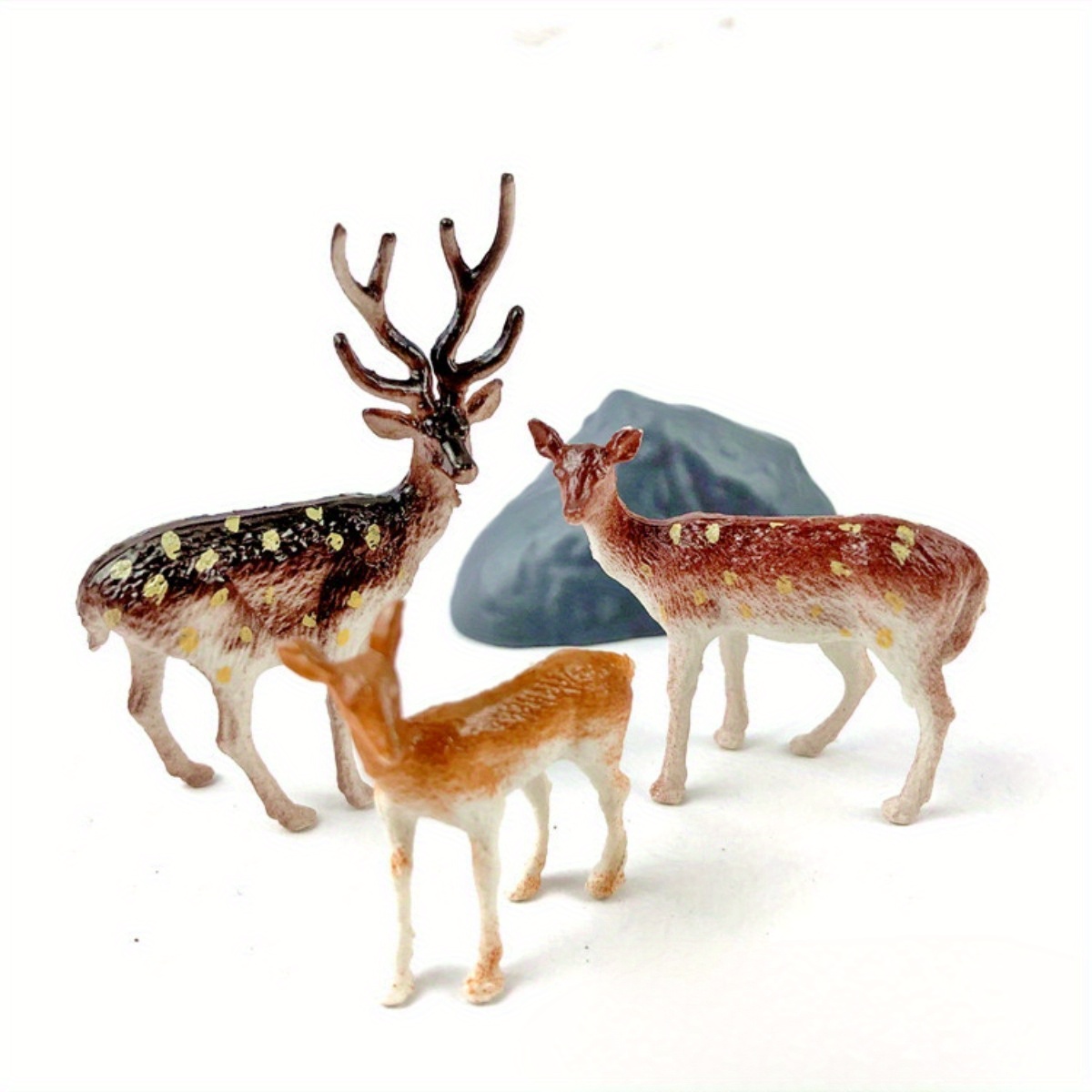 

Realistic White- Deer Figurine - Christmas & Birthday Cake Toppers, Educational Gift Idea