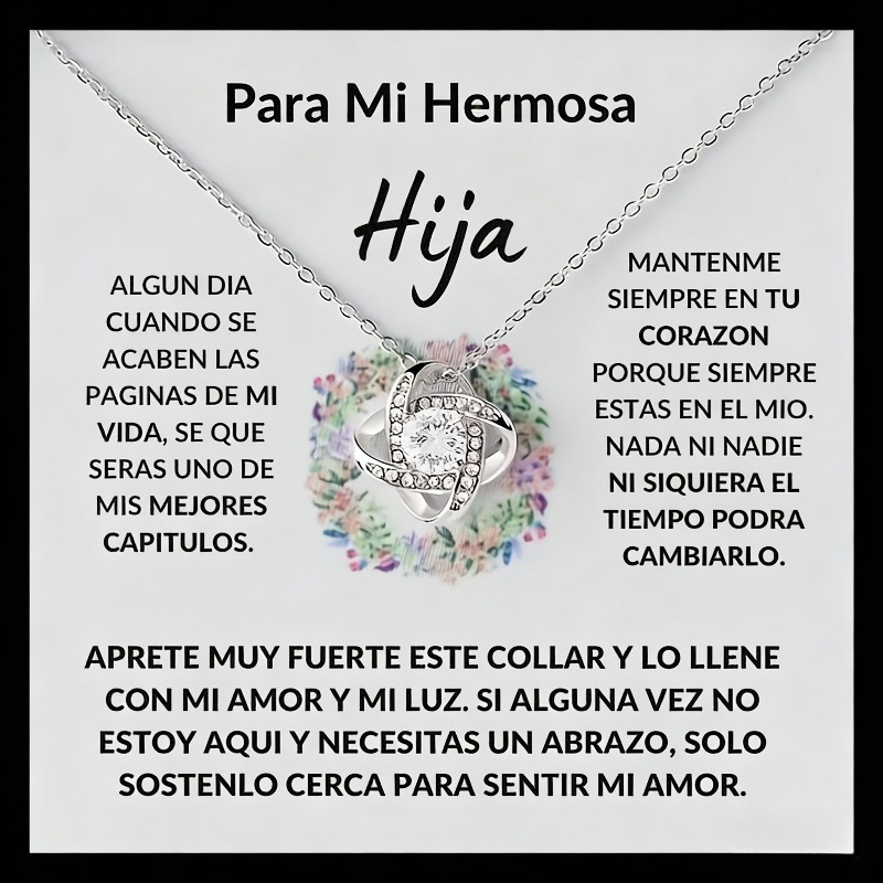 TEMU Collar con candado de para hija, collar con mensaje de amor, adecuado como regalo de aniversario, San Valentín o Navidad, para adolescentes