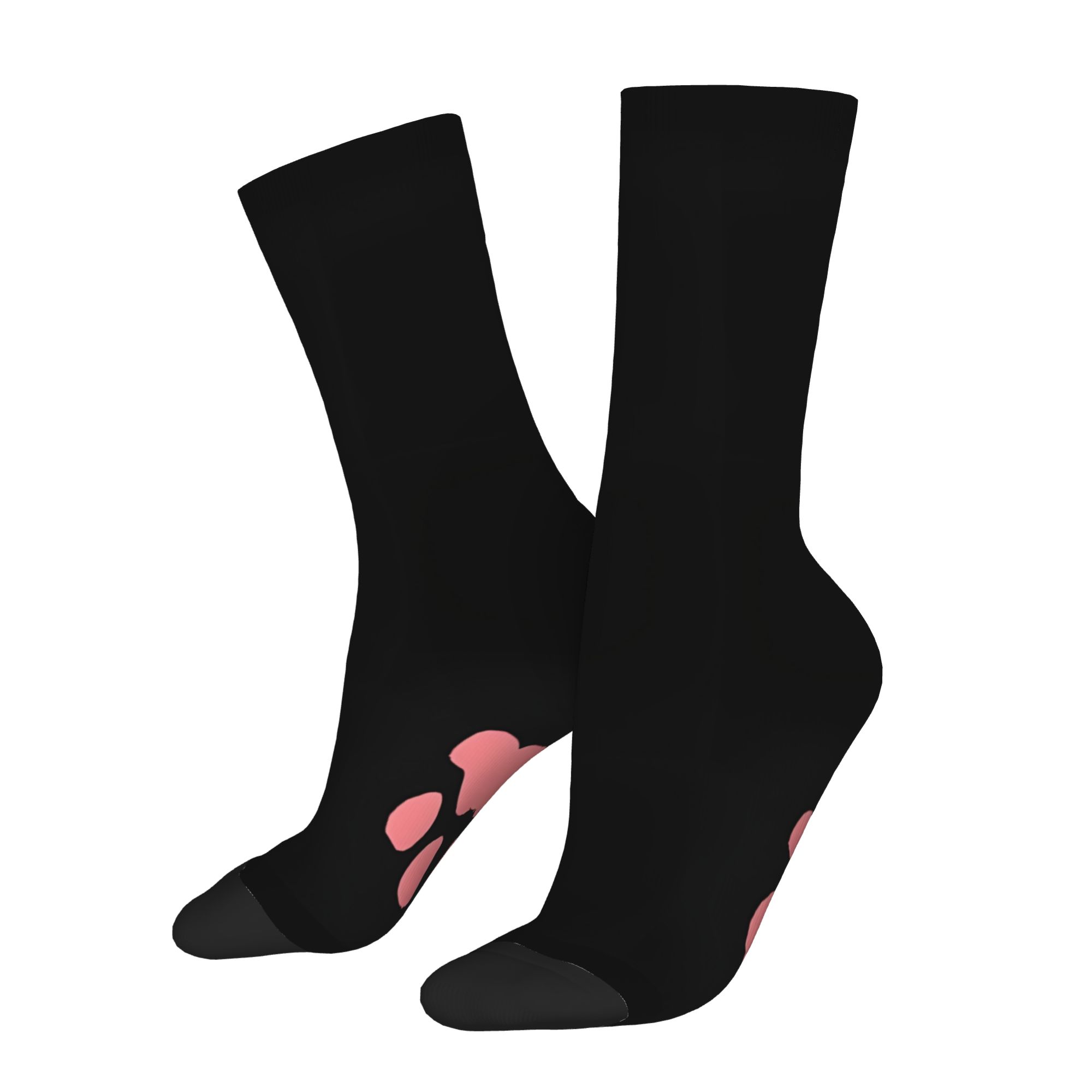 TEMU 1 Pair Funny Paws (black) Vintage Harajuku Hip Hop Novelty Pattern Printing Crazy Sock