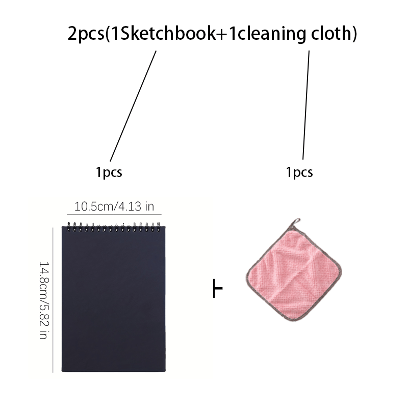 TEMU 2pcs(1sketchbook+1cleaning Cloth)spiral Bound Sketchbook, Acid Free , Artist Sketchbook, Beginner Drawing Book, Holiday Art Gift, Christmas