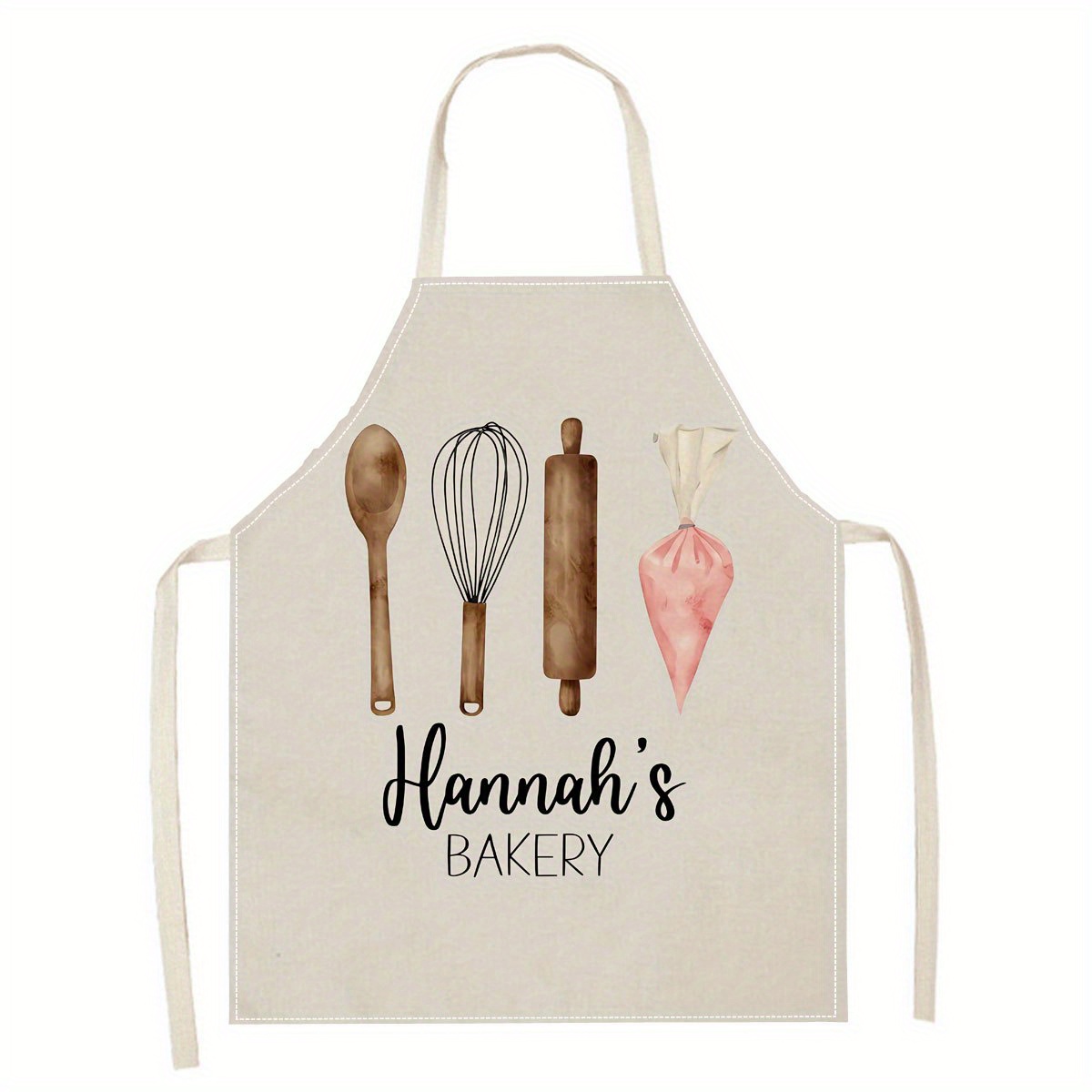 TEMU 1pc 2d Flat Printed Customizable Name Personalized Design For , Family And Coworkers - Durable Kitchen Clothing - Ideal Gift For Birthdays,