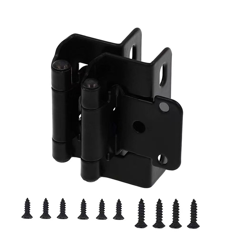 2pcs Semi- Cabinet Hinges, 1/2 Inch Self-closing , Half Wrap-around Kitchen Door Hardware