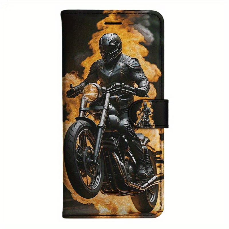 TEMU Phone Case: Cycling Magnetic Flip Wallet Case With D Holder Stand For Iphone 5/6/6s/7/8/x/xs/xr/se2 2020/se3 2022/11/12/13/ Plus Pro Max