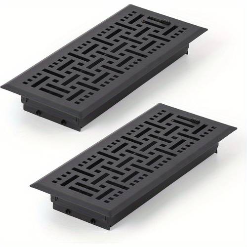 heavy duty 4x12 floor vent covers with checkered design featuring an adjustable rust resistant end suitable for home floors and in packs of two