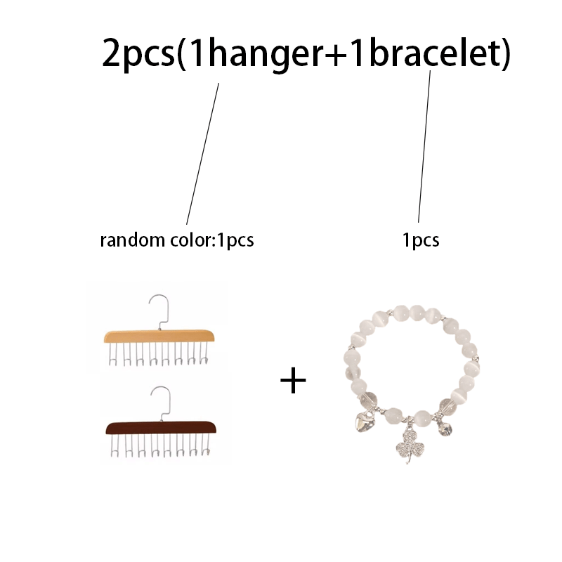 TEMU 2-pack: 1 Hook + 1 Bracelet, Multi-functional Solid Hanger With 8 Durable Metal Hooks, Organizer For Women's Bras, Ties, And Other Items, ,