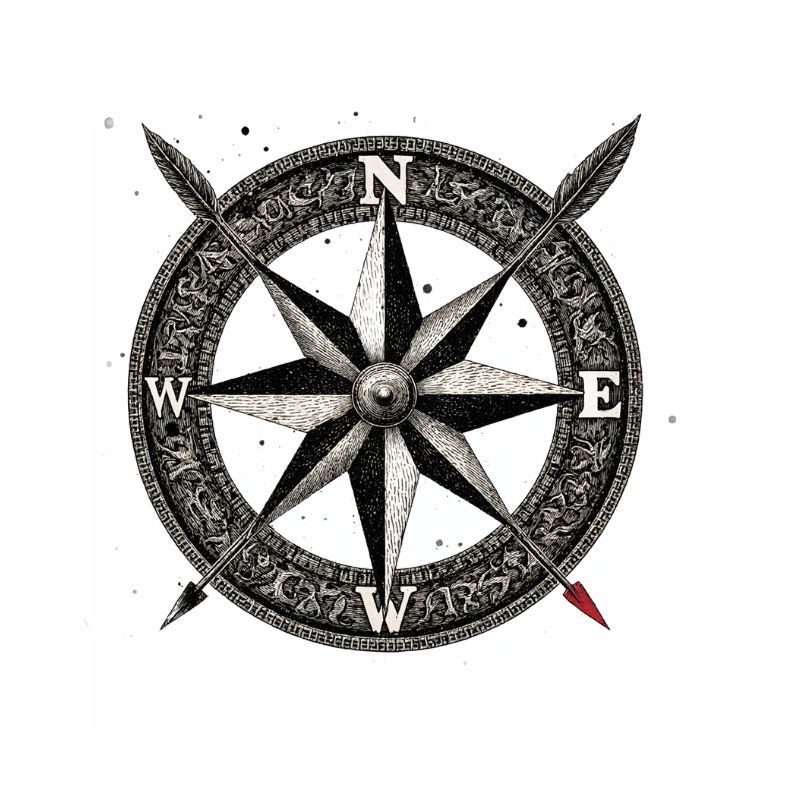 TEMU 1pc Vintage Compass Rose Toilet Sticker - A And Durable Bathroom Decal, Featuring A Self-adhesive Nautical Explorer Design With An Intricate