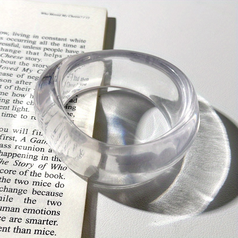 Boho Oval Wide Band Geometric Resin Bangle, Spring & Summer