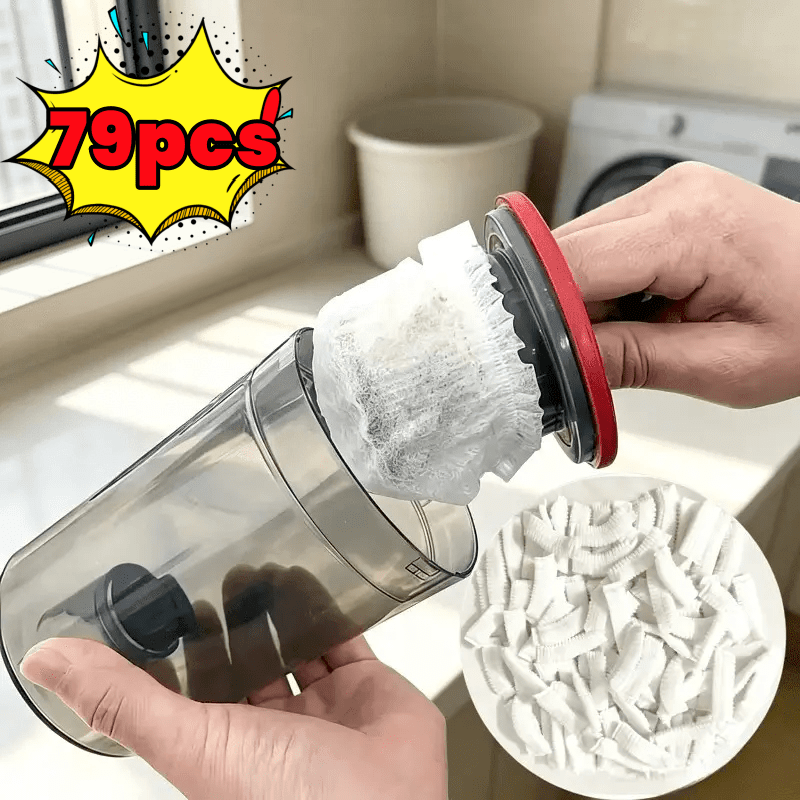 TEMU 79pcs Disposable Vacuum Cleaner Filter Bags, Elastic Filter Covers, Vacuum Cleaner Filter Mesh, Compatible With Most Home And Office Vacuums,
