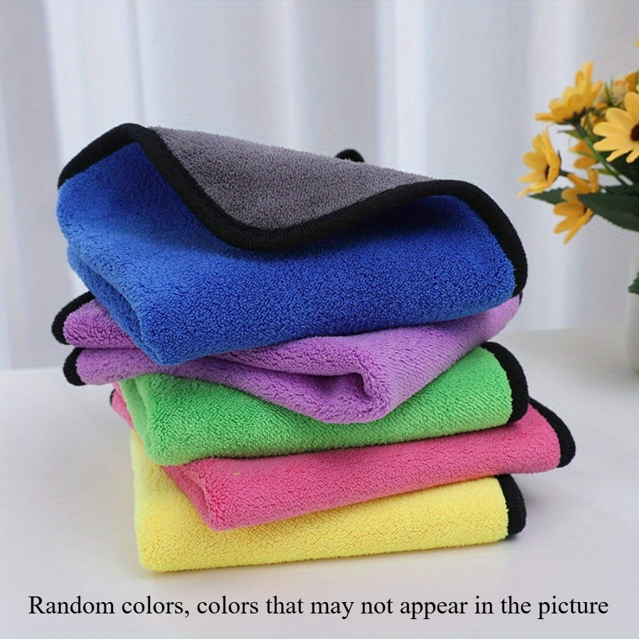 5pcs Super Soft Microfiber Cleaning Cloths, High Absorbency Multipurpose Towels For Kitchen Dishes, Car Windows, Home Surfaces, Multiple Colors, New Year Cleaning Gift Set, Random Colors