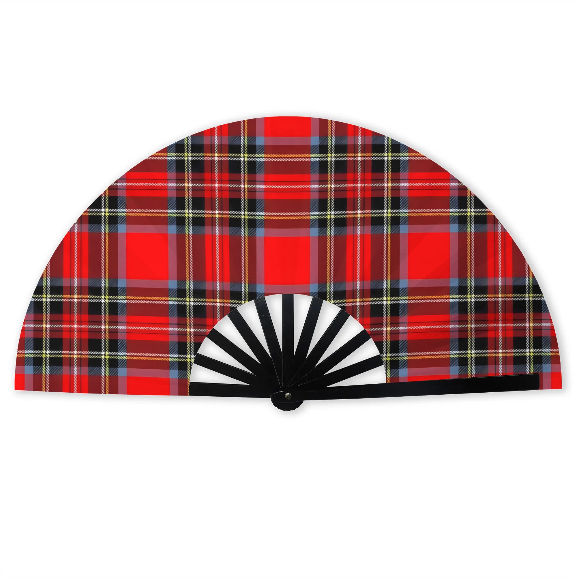 TEMU 2d Print Design Stewart Tartan Folding Fans Foldable Fan Easy To Carry