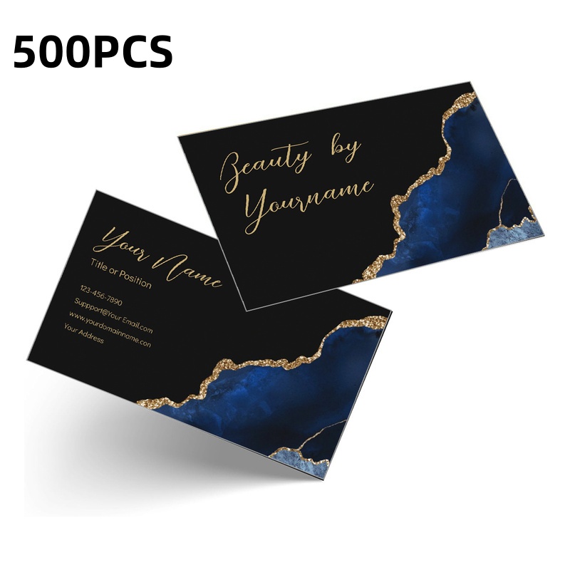 TEMU 100/200/500pcs Custom Business Cards With Logo Text, Personalized Double-sided Printed Business Membership Cards, Premium Coated Paper, Custom