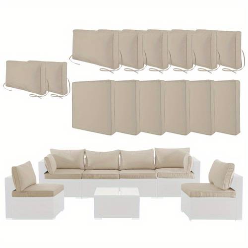 cushion covers for 7pcs 6 wicker rattan sectional sofa 14pcs cushion slipcovers set seat and back outdoor cushion slipcover with zipper only cover khiki
