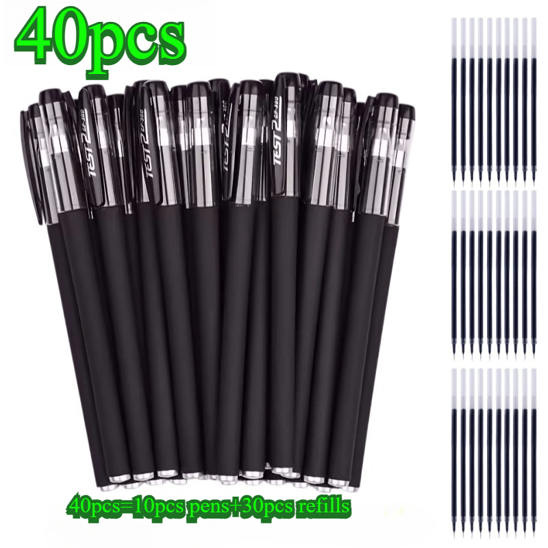 TEMU 40-count (10 Pens + 30 Refills) Gp380 Executive Ballpoint Pen - High-quality Smooth Writing Rollerball Pen, Black Ink, Stylish , Suitable For