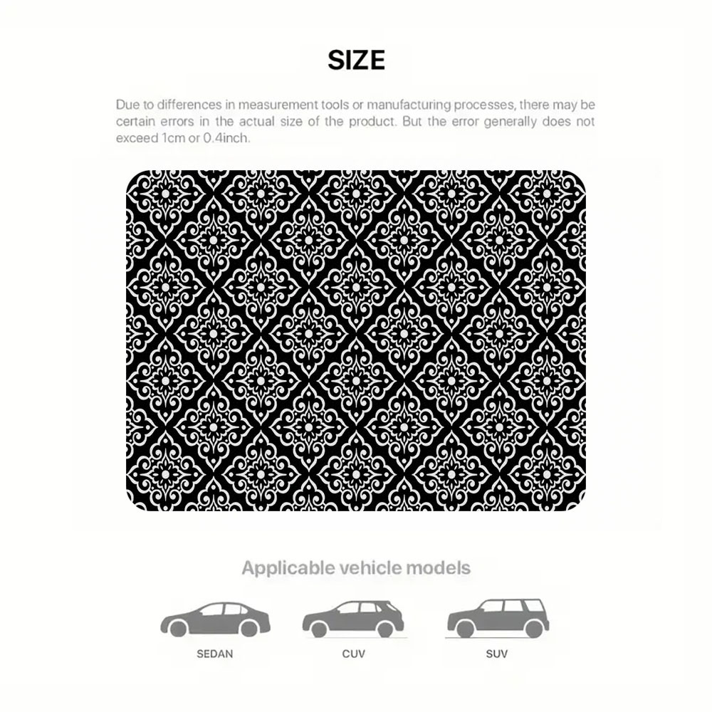 TEMU 1pc, Intricate Floral Checkered Printed Design Car Trunk Mat - Fashionable Polyester Fiber Cargo Liner, Suitable For Trucks, Cars, Suvs, Dogs,