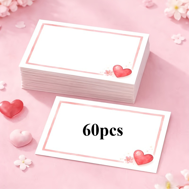 TEMU 30/60pcs Cartes petites vierges Love Easy, Cartes de poche, Idéales pour mariages, anniversaires, fêtes, cadeaux, étiquettes cadeaux, cartes de