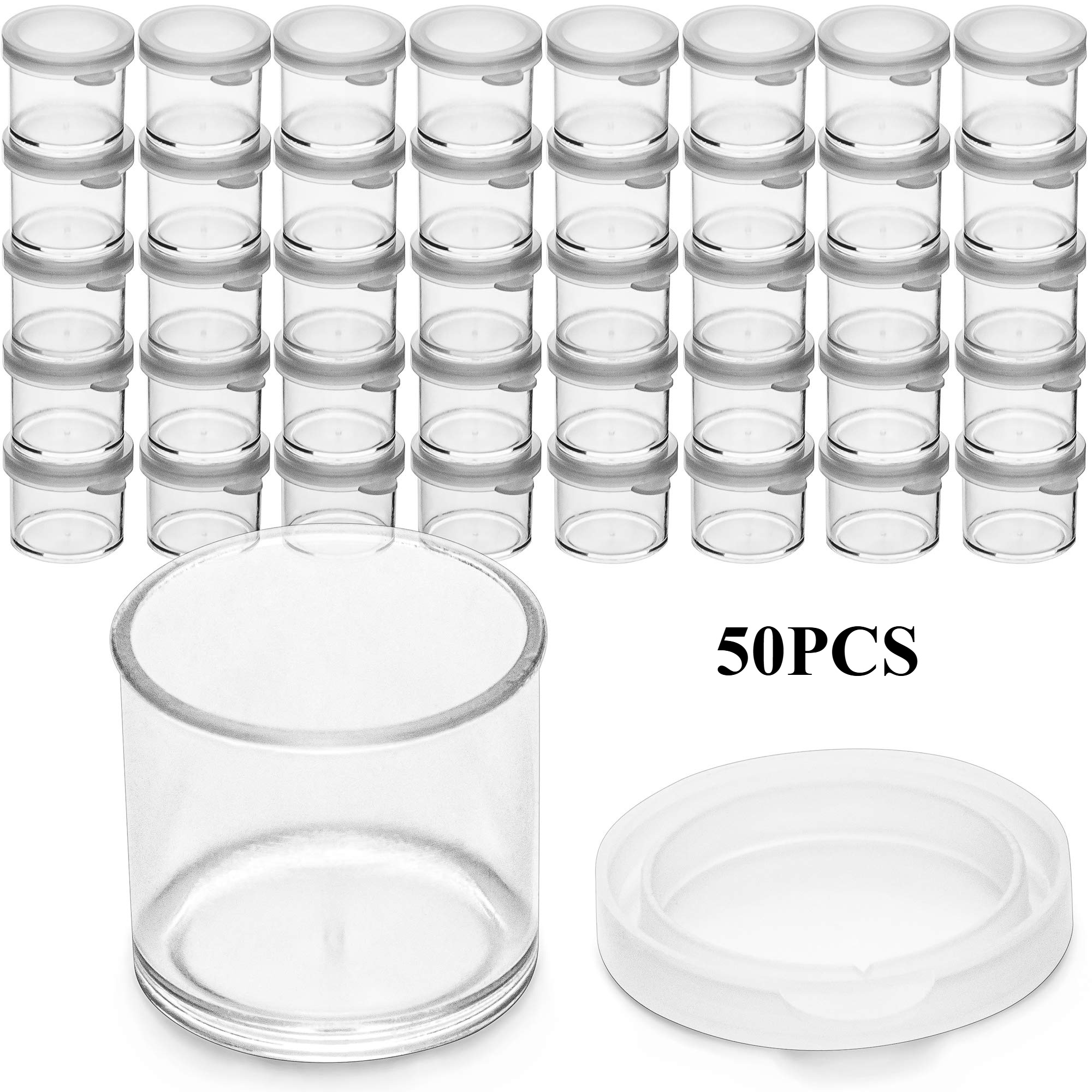 

50pcs Mini Plastic Containers With , 10ml - Paint, Acrylics, Storage - Ideal For Classroom Projects & School Art Supplies