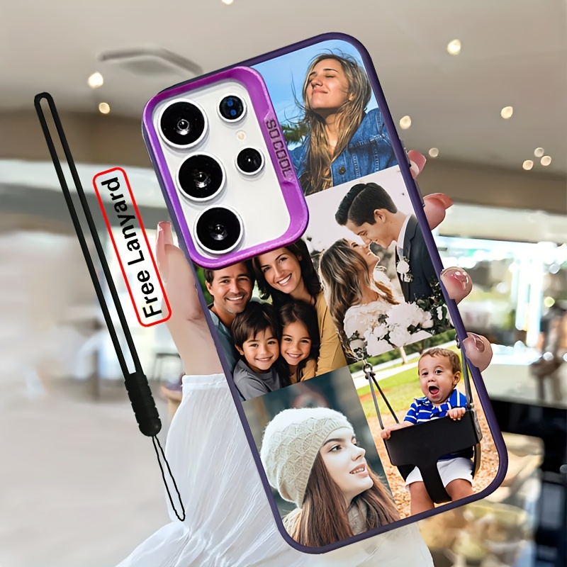 TEMU Phone Case: Diy Personalized Custom Case With Black Lanyard - Compatible For Galaxy S26, S25, S24, S23, S22 Ultra, Plus, Fe, A06, A07, A05, A14,